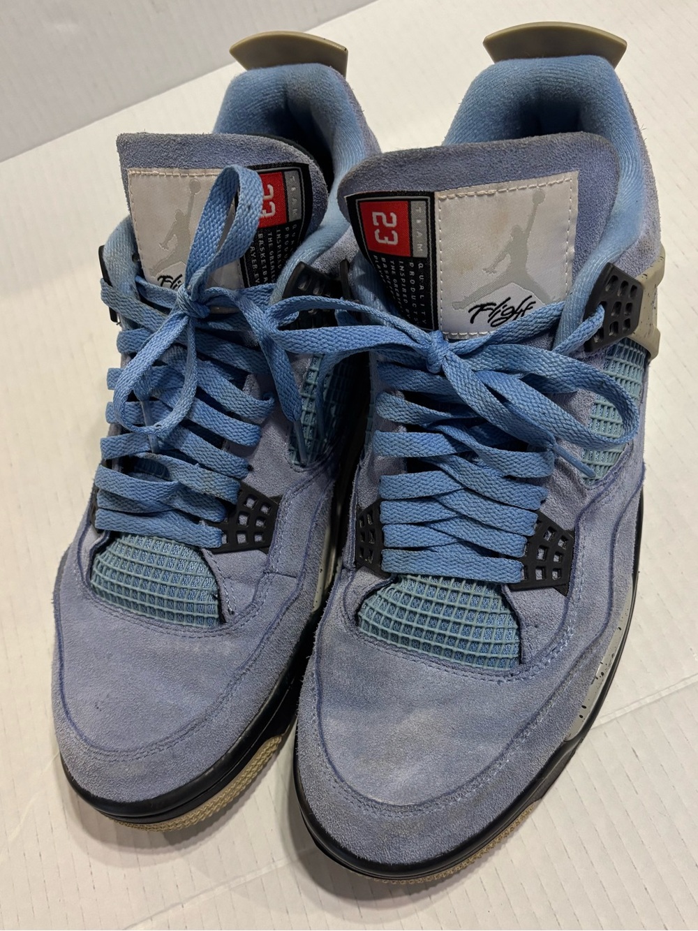 Jordan 4 Retro Men’s Top Flight Team 23 University Blue Basketball Sneaker sz 12